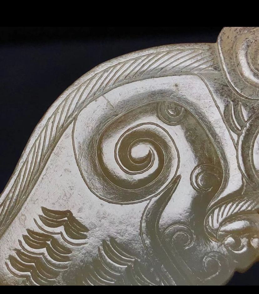 《虎型珮》游毛絲工藝、和田白玉籽料