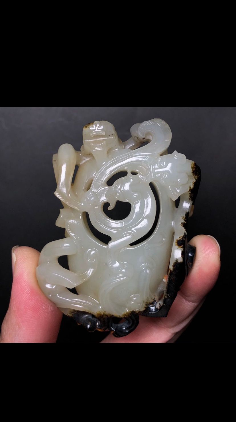 《龍鳳鞢形珮》和田玉、籽料